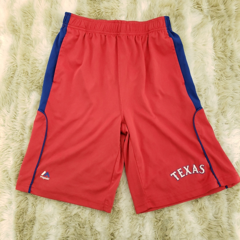 Texas Rangers shorts.